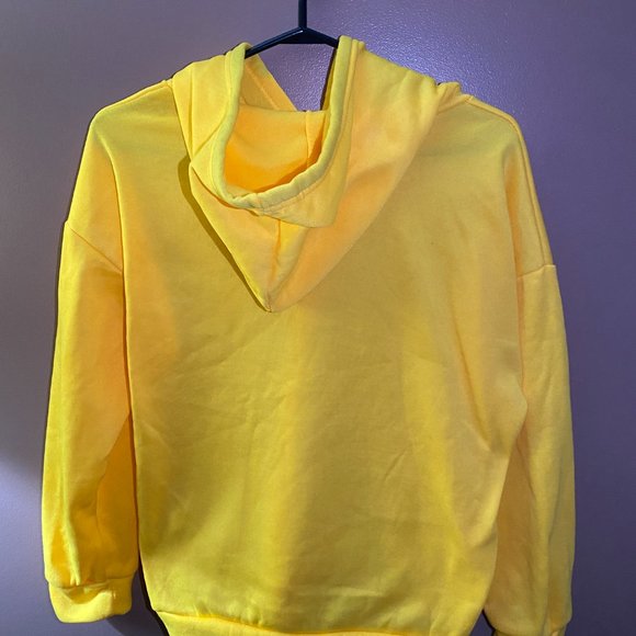 Light Yellow hoodie with planet logo - Picture 2 of 2